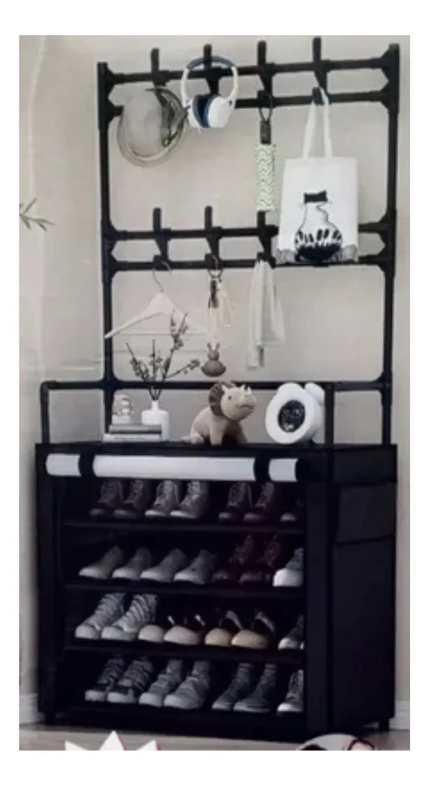 Zapatero Perchero De Tela 4 Niveles